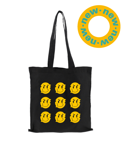 tote bag negro smiley